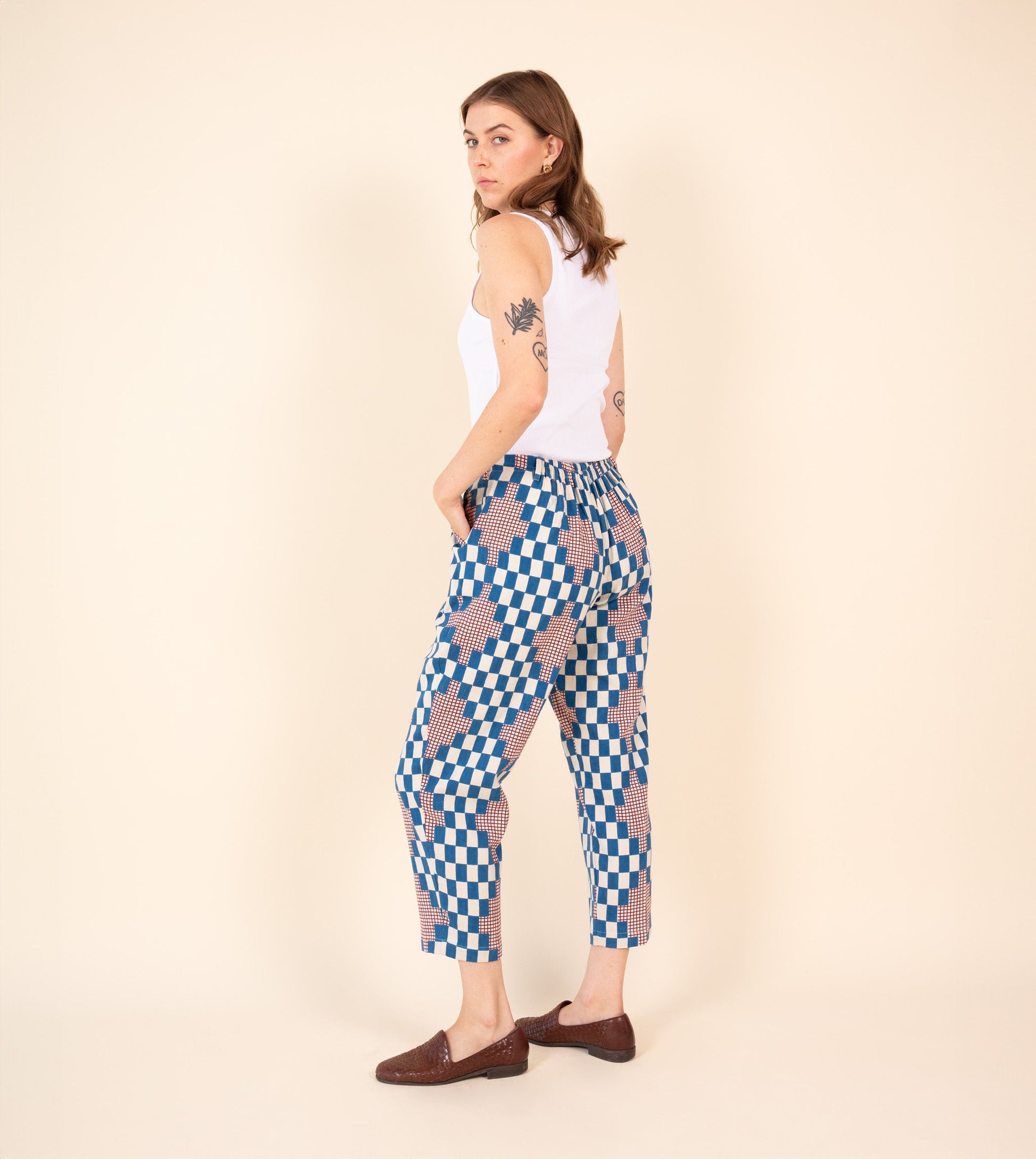 Haru Pants Cobalt - Harkoi Studio - Experience ultimate comfort with the Haru Pants in cobalt blue. Keywords: sustainable pants, eco-friendly trousers, Haru Pants, cobalt blue pants, ethical fashion.