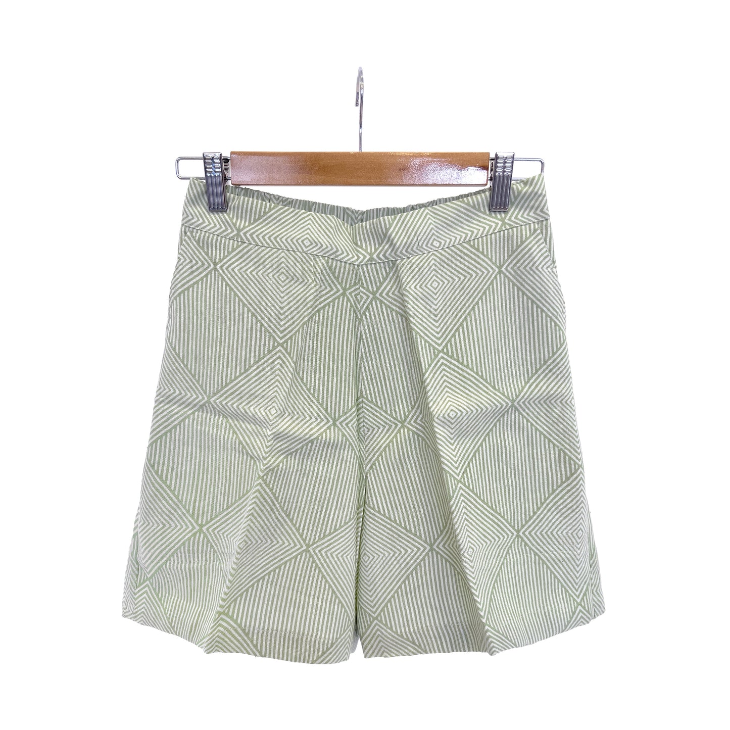 Ren Shorts Pale Green | Harkoi Studio - Embrace effortless style with the Ren Shorts in pale green. Keywords: sustainable shorts, eco-friendly fashion, Ren Shorts, pale green shorts, ethical clothing.