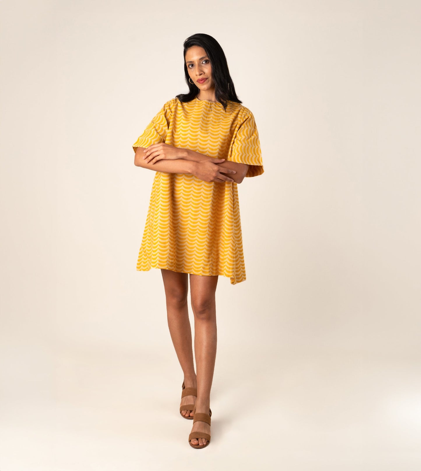 Jun Dress Crescent - Harkoi Studio - Infused with charm and sophistication, the Jun Dress, a sustainable  crafted with precision and care. Keywords: jun, dress, crescent, sustainable crescent, eco-friendly fashion.