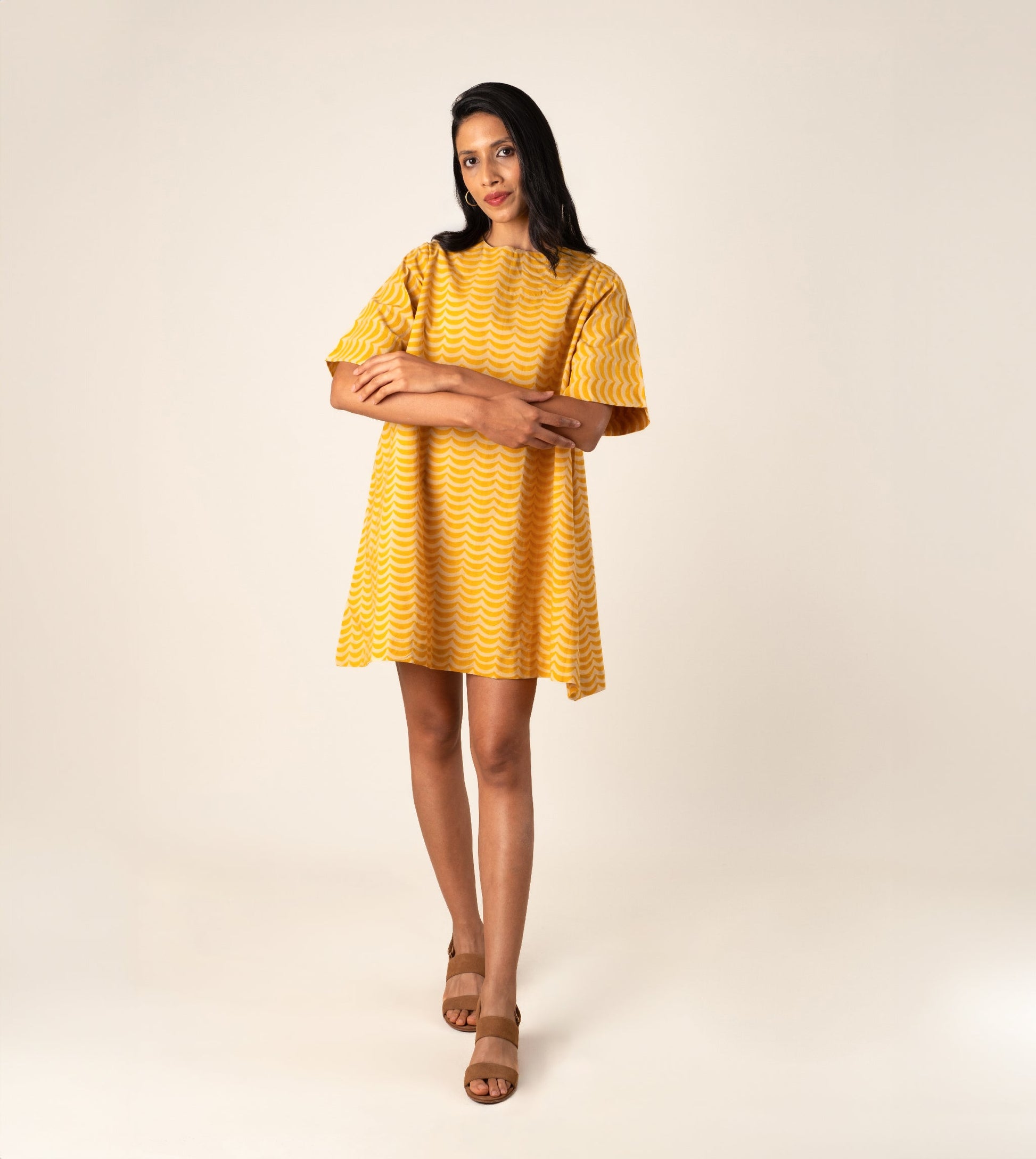 Jun Dress Crescent - Harkoi Studio - Infused with charm and sophistication, the Jun Dress, a sustainable  crafted with precision and care. Keywords: jun, dress, crescent, sustainable crescent, eco-friendly fashion.