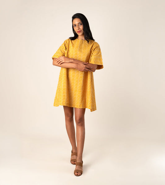 Jun Dress Crescent - Harkoi Studio - Infused with charm and sophistication, the Jun Dress, a sustainable  crafted with precision and care. Keywords: jun, dress, crescent, sustainable crescent, eco-friendly fashion.