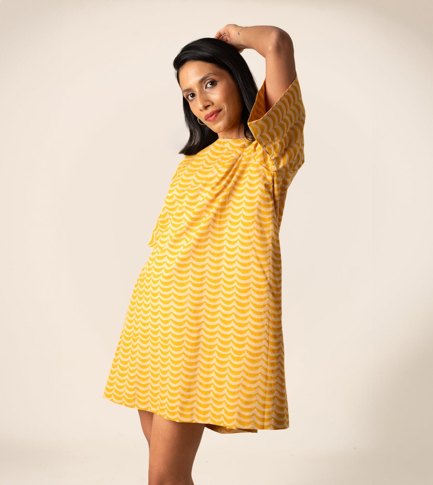 Jun Dress Crescent - Harkoi Studio - Infused with charm and sophistication, the Jun Dress, a sustainable  crafted with precision and care. Keywords: jun, dress, crescent, sustainable crescent, eco-friendly fashion.