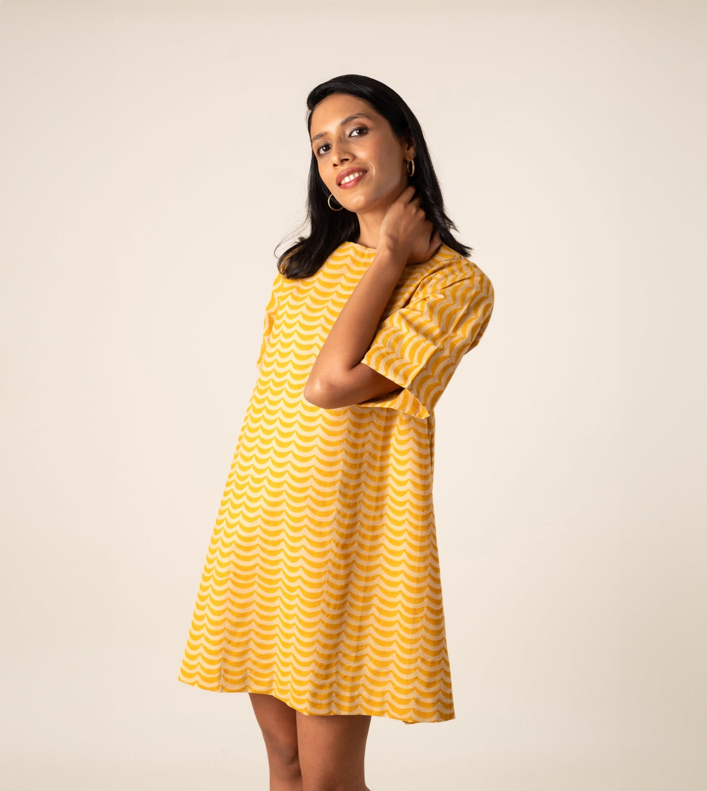 Jun Dress Crescent - Harkoi Studio - Infused with charm and sophistication, the Jun Dress, a sustainable  crafted with precision and care. Keywords: jun, dress, crescent, sustainable crescent, eco-friendly fashion.