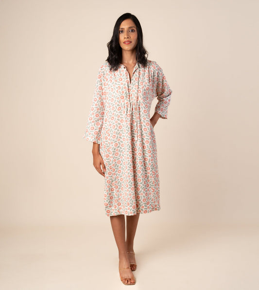 Kiyo Dress Strawberry Floral - Harkoi Studio - A bold yet timeless expression of style, the Kiyo Dress, a sustainable  crafted with precision and care. Keywords: kiyo, dress, strawberry, floral, sustainable floral, eco-friendly fashion, strawberry.