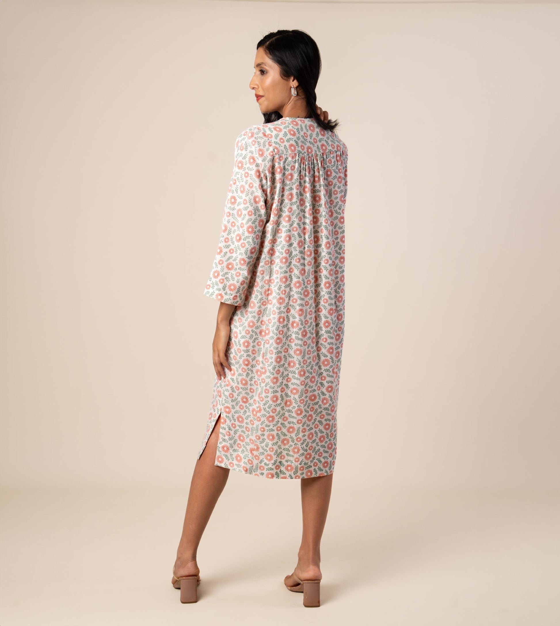 Kiyo Dress Strawberry Floral - Harkoi Studio - A bold yet timeless expression of style, the Kiyo Dress, a sustainable  crafted with precision and care. Keywords: kiyo, dress, strawberry, floral, sustainable floral, eco-friendly fashion, strawberry.