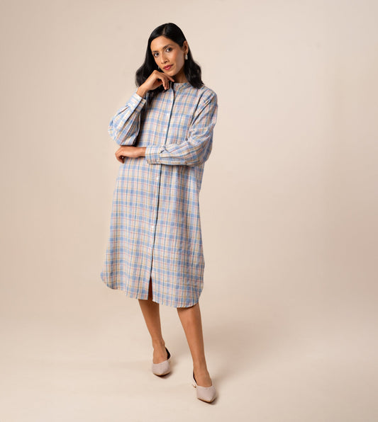 Mariko Dress Multi Plaid - Harkoi Studio - Engineered for both style and ease, the Mariko Dress, a sustainable  crafted with precision and care. Keywords: mariko, dress, multi, plaid, sustainable plaid, eco-friendly fashion, multi.