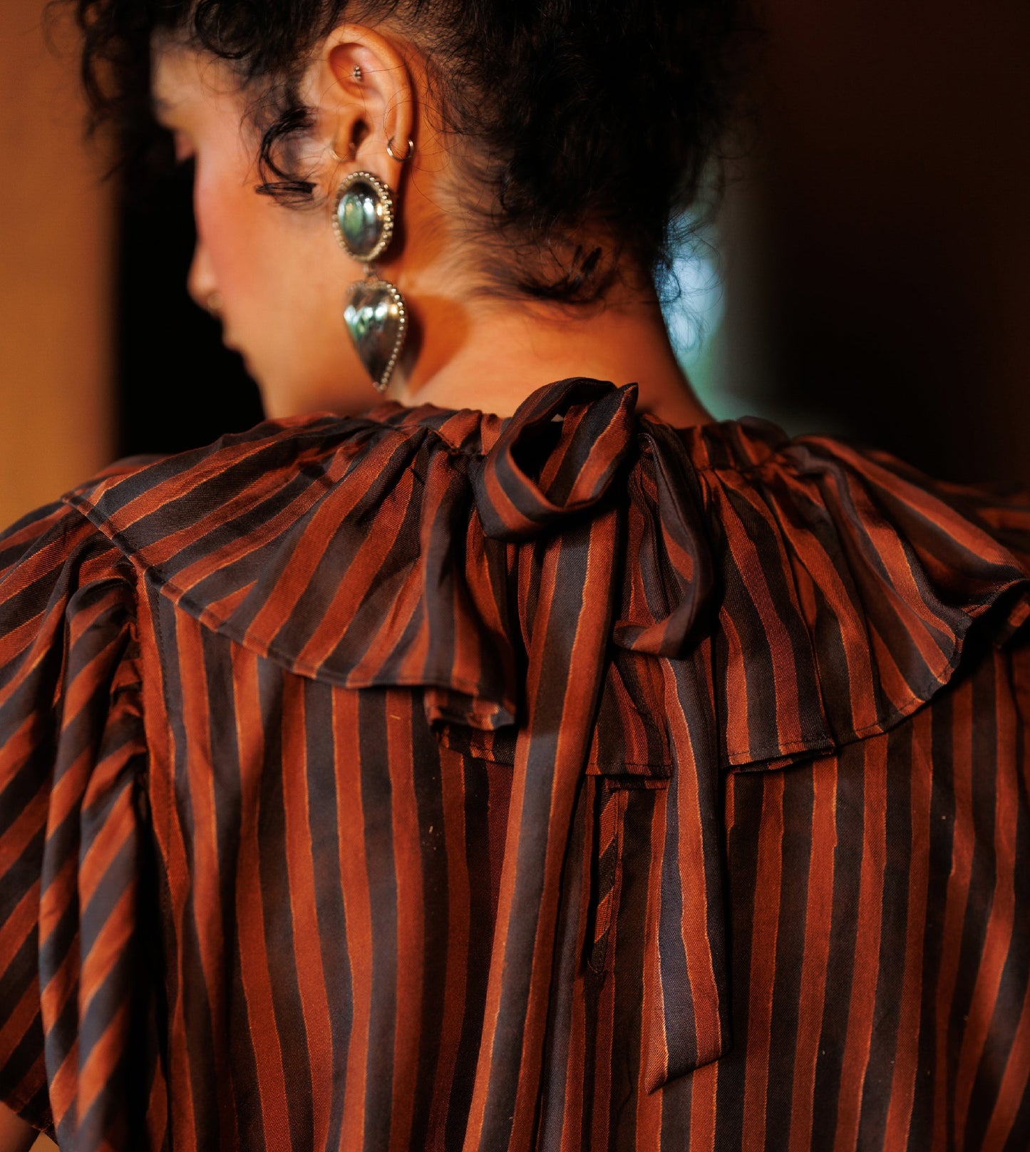 Perrie Silk Top • Two Tone Stripe