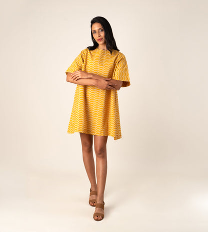 Jun Dress Crescent - Harkoi Studio - Infused with charm and sophistication, the Jun Dress, a sustainable  crafted with precision and care. Keywords: jun, dress, crescent, sustainable crescent, eco-friendly fashion.