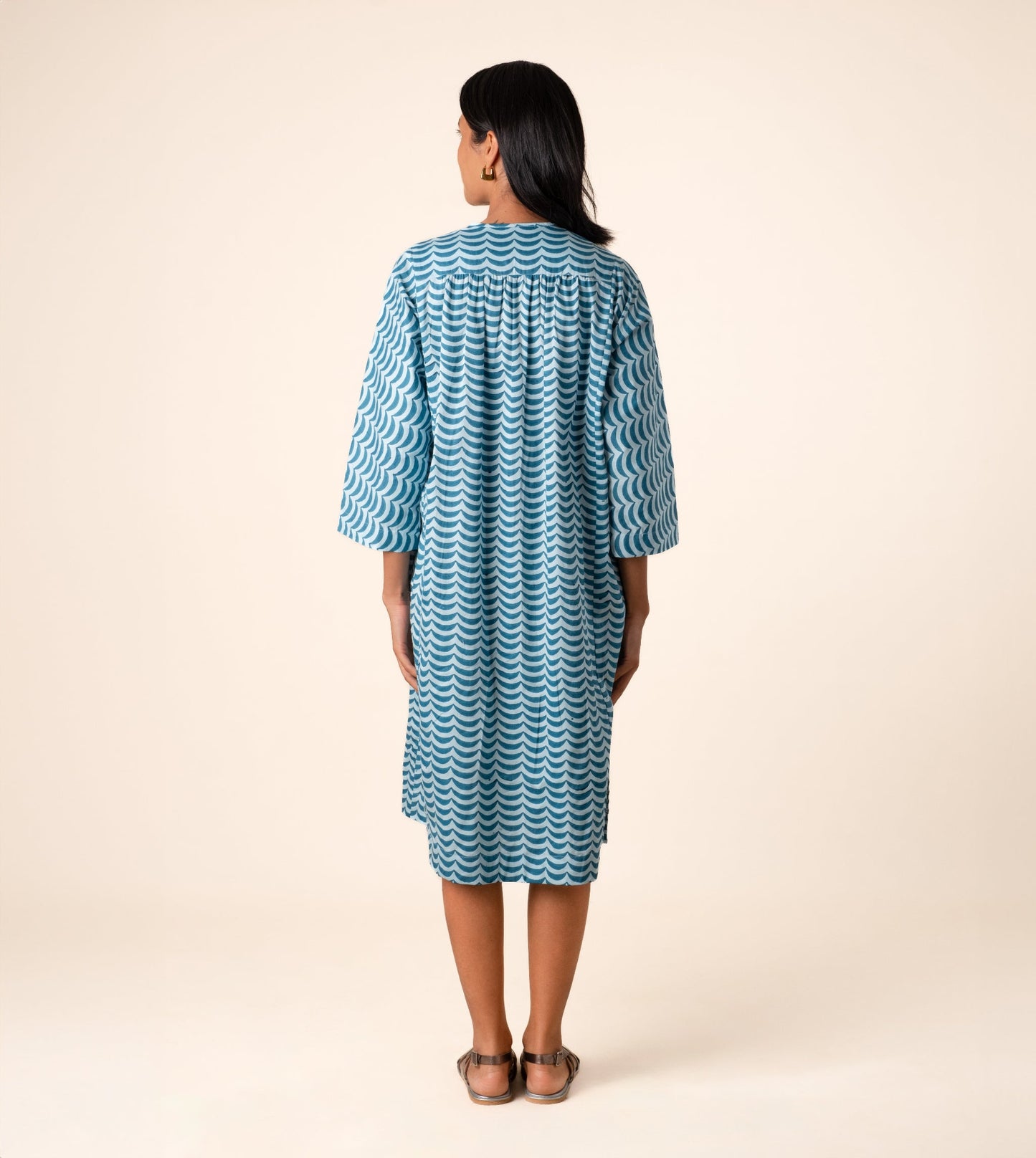 Kiyo Dress Crescent - Harkoi Studio - Showcasing exquisite patterns and textures, the Kiyo Dress, a sustainable  crafted with precision and care. Keywords: kiyo, dress, crescent, sustainable crescent, eco-friendly fashion.
