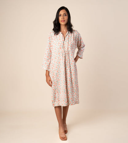 Kiyo Dress Strawberry Floral - Harkoi Studio - A bold yet timeless expression of style, the Kiyo Dress, a sustainable  crafted with precision and care. Keywords: kiyo, dress, strawberry, floral, sustainable floral, eco-friendly fashion, strawberry.