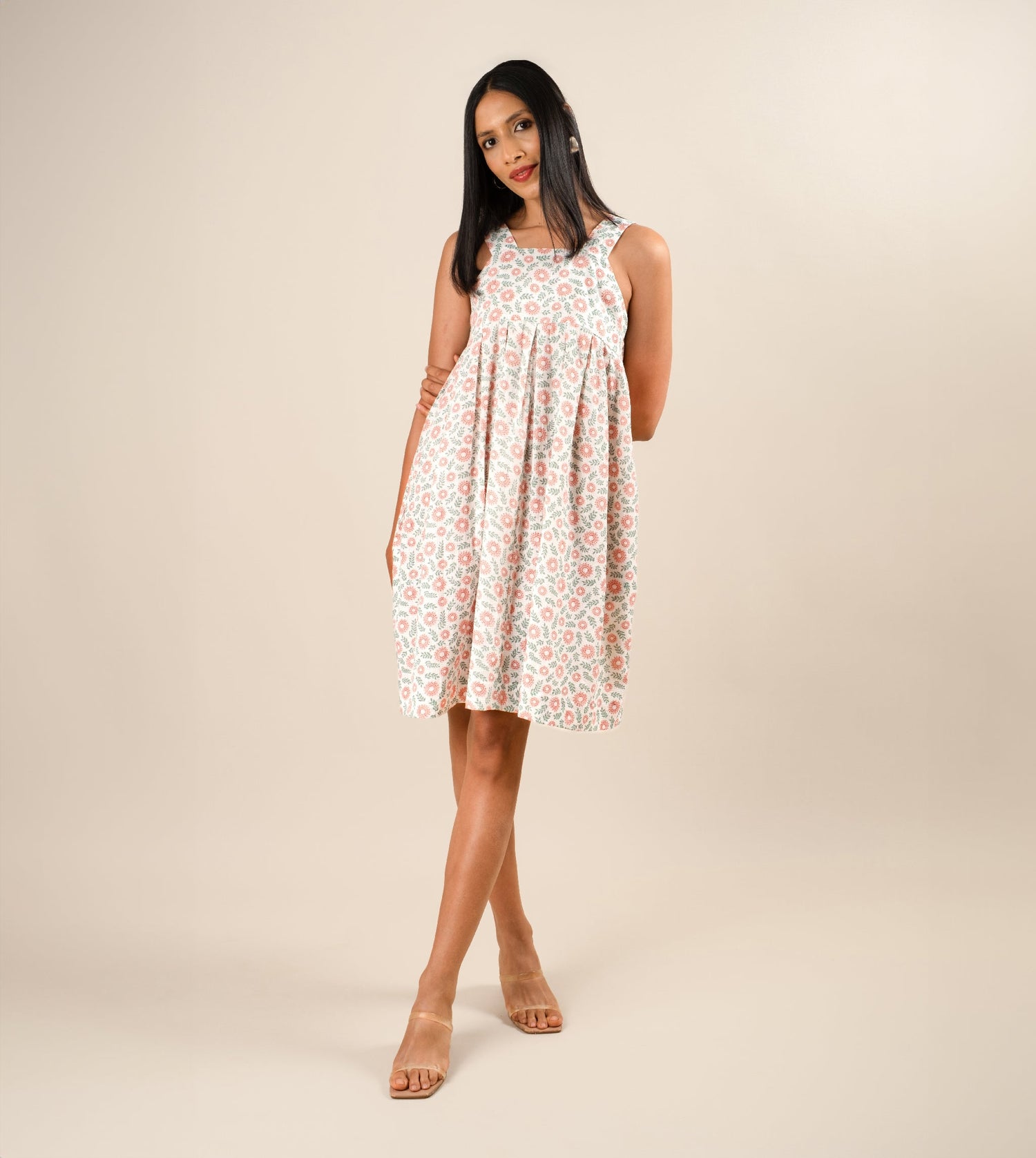 Hana Dress Blue - Harkoi Studio - Step into elegance with the Hana Dress in soft blue. Keywords: sustainable dress, eco-friendly fashion, Hana Dress, blue dress, ethical clothing.