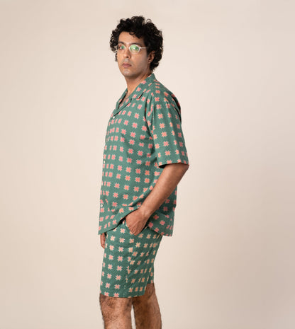 Ina Mens Shorts Star - Harkoi Studio - Step up your summer style with the Ina Mens Shorts in star print. Keywords: sustainable mens shorts, eco-friendly fashion, Ina Shorts, star print shorts, ethical clothing.