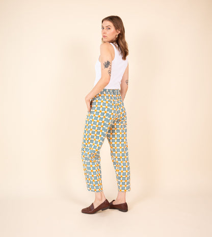 Emi Pants Star Gingham - Harkoi Studio - Add a playful touch to your wardrobe with the Emi Pants in star gingham. Keywords: sustainable pants, eco-friendly trousers, Emi Pants, star gingham trousers, ethical fashion.