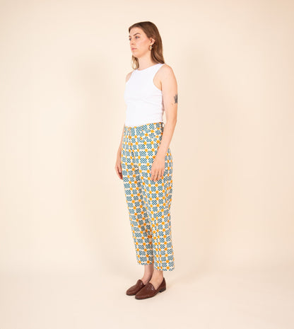Emi Pants Star Gingham - Harkoi Studio - Add a playful touch to your wardrobe with the Emi Pants in star gingham. Keywords: sustainable pants, eco-friendly trousers, Emi Pants, star gingham trousers, ethical fashion.