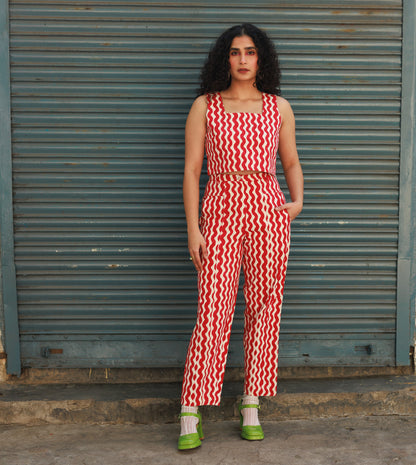 Emi Pants • Red Squiggle