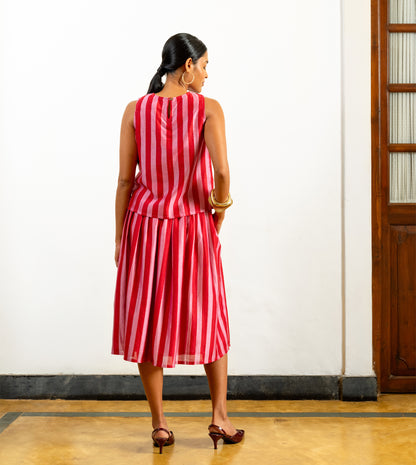 Zeno Skirt • Wide Stripes Red