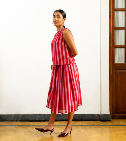 Zeno Skirt • Wide Stripes Red