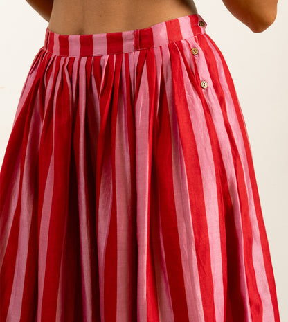 Zeno Skirt • Wide Stripes Red