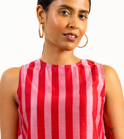Akira Top • Wide Stripes Red