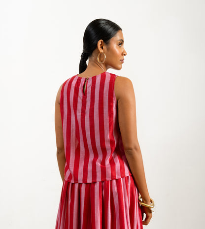 Akira Top • Wide Stripes Red