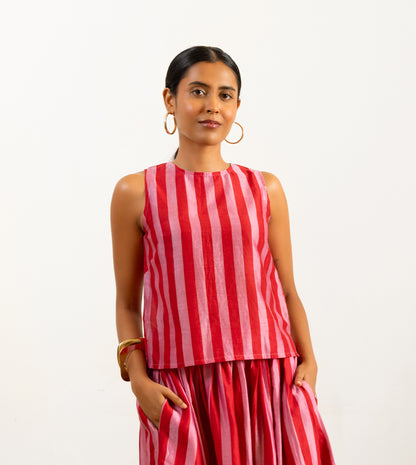 Akira Top • Wide Stripes Red