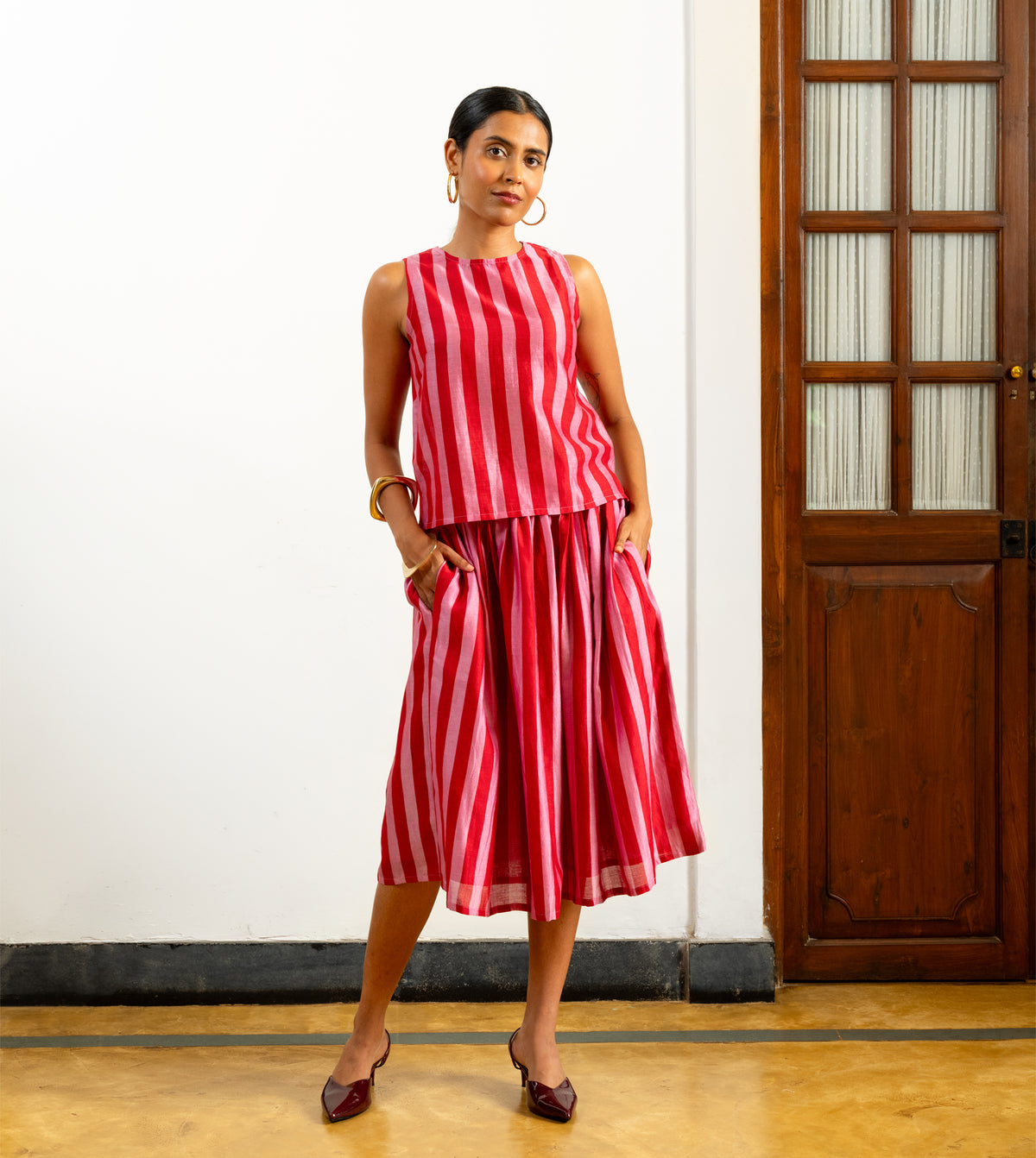 Akira Top • Wide Stripes Red