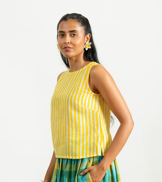 Akira Top • Plain Stripes Yellow