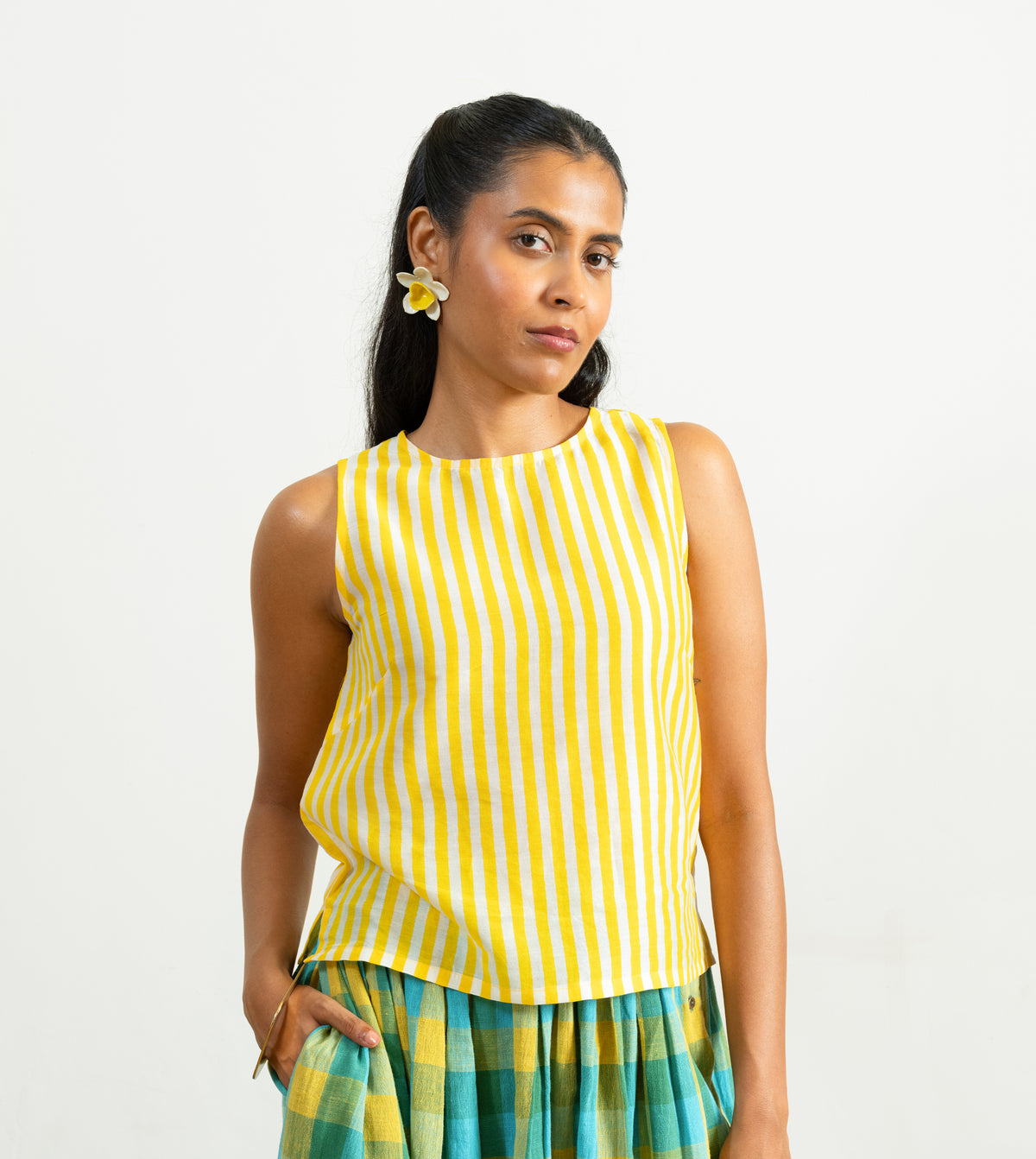 Akira Top • Plain Stripes Yellow